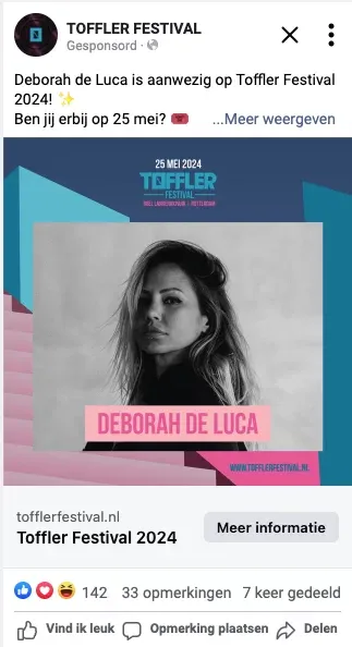 Andere afbeelding van social media post van Toffler Festival